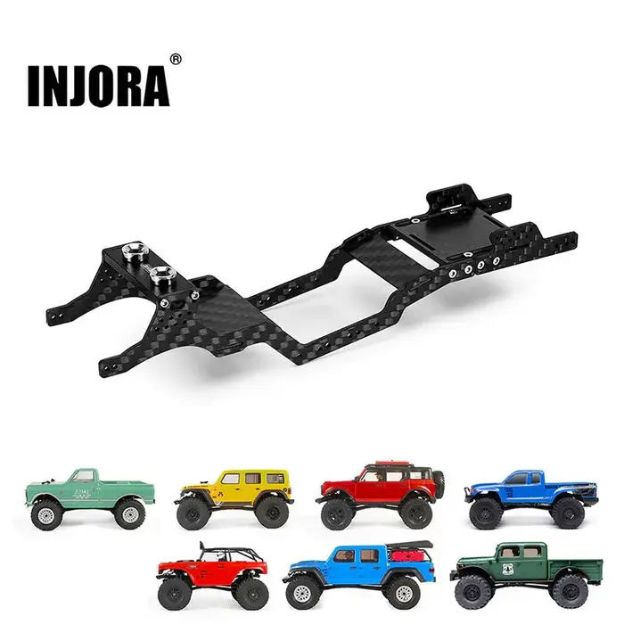 INJORA SCX24-182 - INJORA Universal LCG Carbon Fiber Chassis Frame Kit for 1/24 SCX24 Upgrade