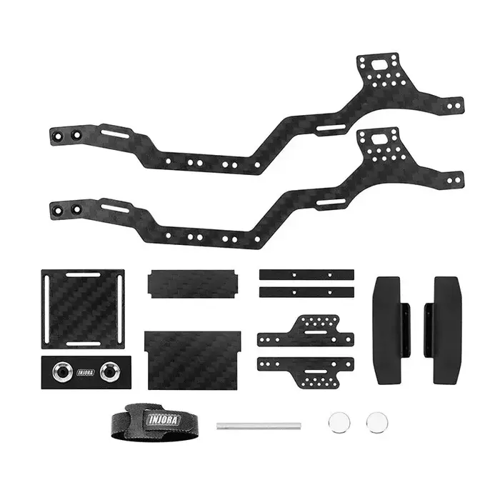 INJORA SCX24-182 - INJORA Universal LCG Carbon Fiber Chassis Frame Kit for 1/24 SCX24 Upgrade