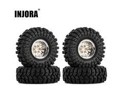 INJORA YQW-MW1014SR-1014 - INJORA 1.0" 62x22mm Offset -4.4mm Beadlock Wheels Tires Set for 1/18 1/24 RC Crawlers