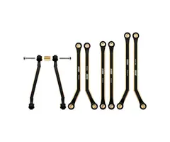 INJORA SCX24-126BR - INJORA 8PCS 37g Heavy Brass High Clearance Chassis 4 Links Set for SCX24 C10 JLU Bronco Base Camp 4Runner, Black