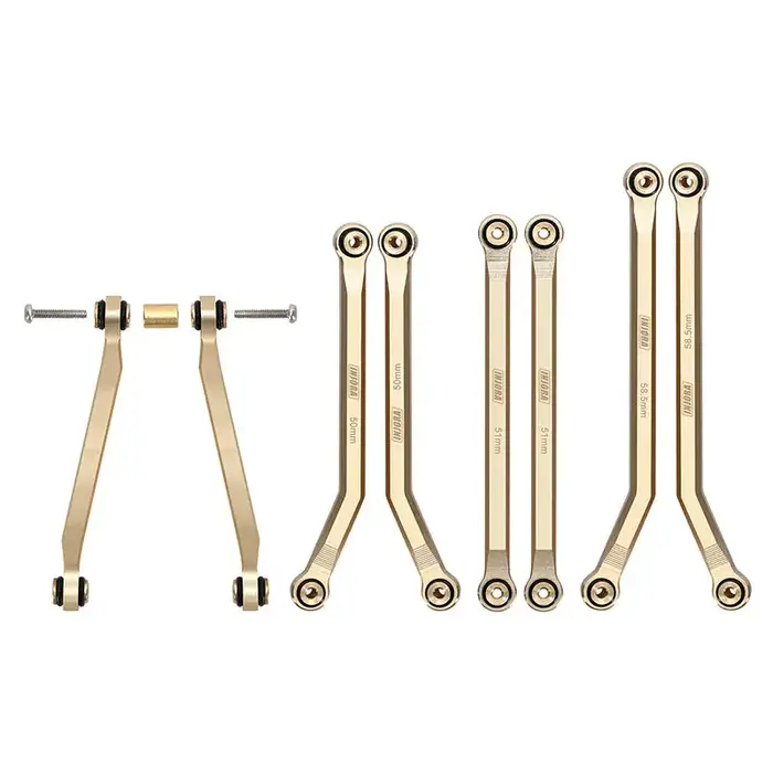INJORA SCX24-126 - INJORA 8PCS 37g Heavy Brass High Clearance Chassis 4 Links Set for SCX24 C10 JLU Bronco Base Camp 4Runner