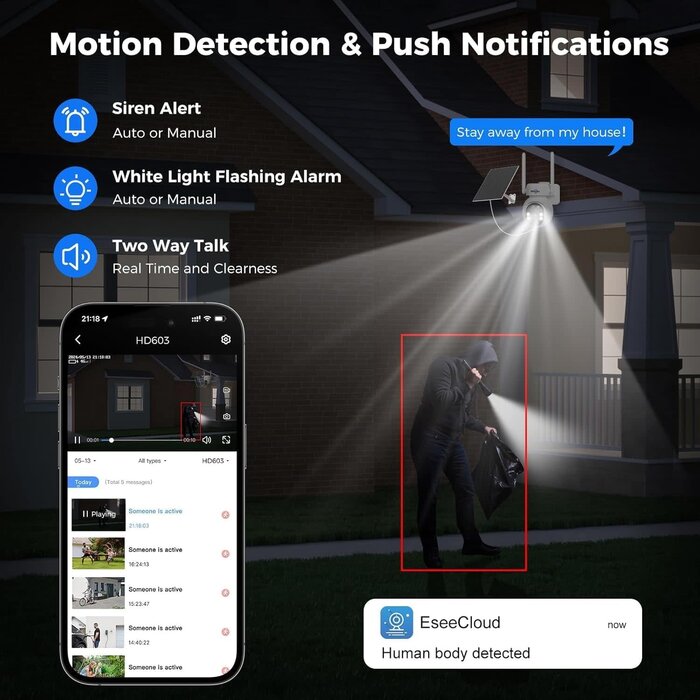 Hiseeu WK-3C70 - Hiseeu 4G LTE Cellular Security Camera Solar Powered, No WiFi Security Cameras Wireless Outdoor, PIR Motion, 2 Way Talk, 360° PTZ, 2K Color Night Vision, 64G SD & SIM Card Included