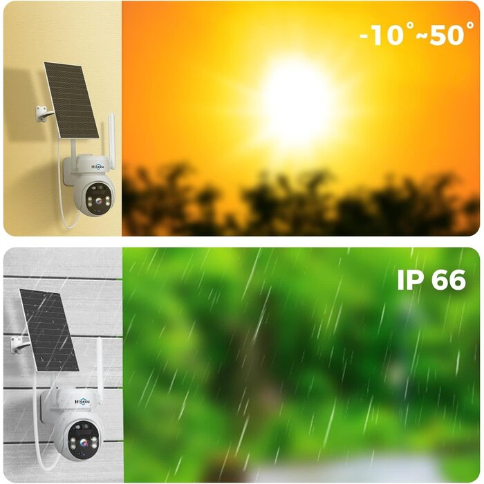 Hiseeu WK-3C70 - Hiseeu 4G LTE Cellular Security Camera Solar Powered, No WiFi Security Cameras Wireless Outdoor, PIR Motion, 2 Way Talk, 360° PTZ, 2K Color Night Vision, 64G SD & SIM Card Included