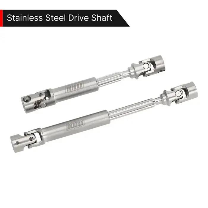 INJORA SCX24-151SR - INJORA Stainless Steel Drive Shafts with D Shaped Hole for SCX24 C10 JLU Bronco Base Camp 4Runner