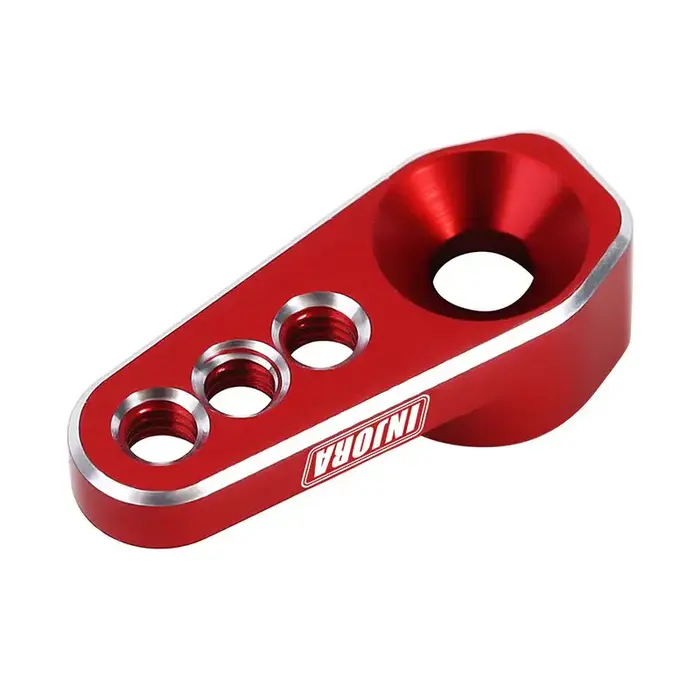 INJORA 4M-12RD - INJORA 25T Aluminum Servo Arm Horn for 1/18 TRX4M Stock Servo, Red