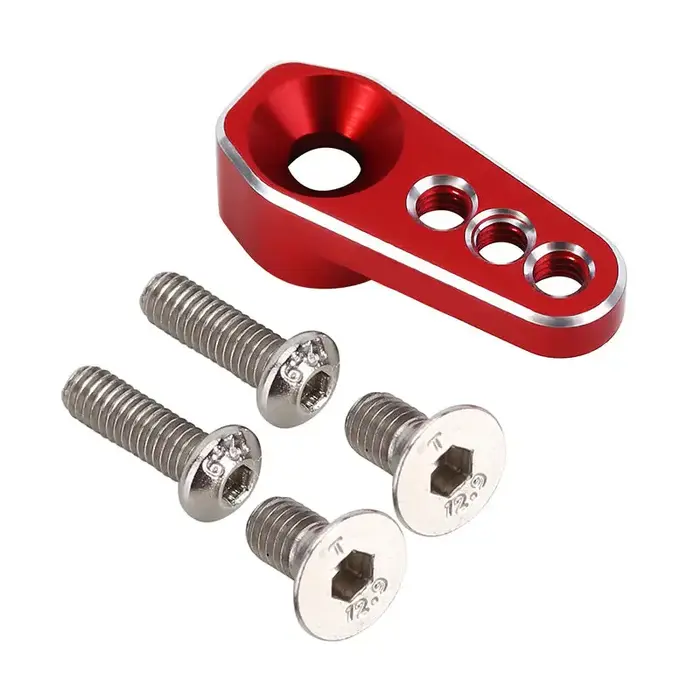 INJORA 4M-12RD - INJORA 25T Aluminum Servo Arm Horn for 1/18 TRX4M Stock Servo, Red