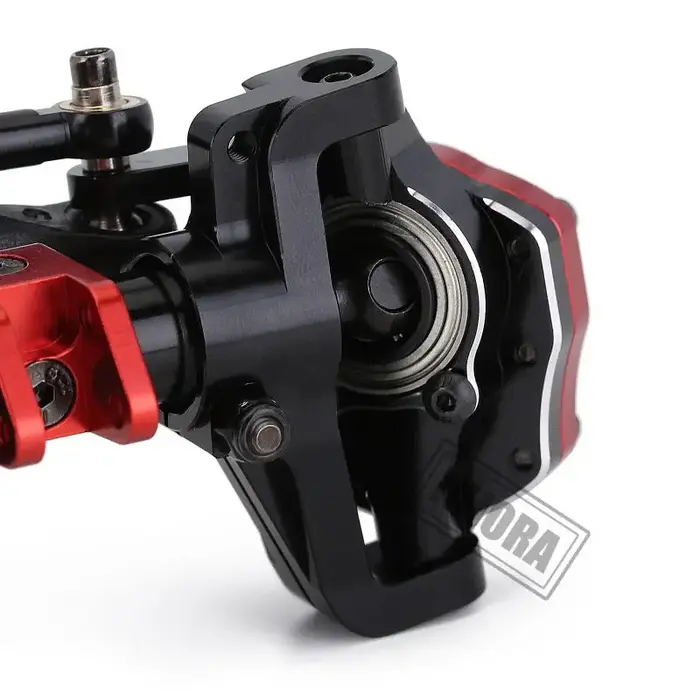 INJORA YQCQ-04BK - INJORA Front & Rear Metal Portal Axles for SCX10 & SCX10 II, Black