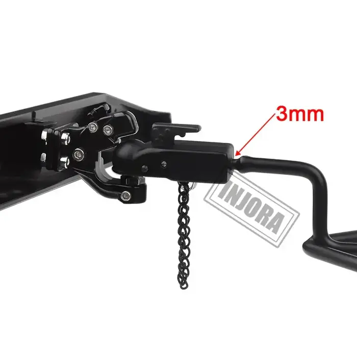 INJORA DG-A04-C - INJORA 1 Set Metal Trailer Tow Hitch Mount with Ball & Hitch Ball Coupler for 1/10 RC Crawler