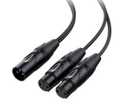 500028 - Cable Matters Balanced XLR Splitter Cable - 1.5ft / 0.5m, Male to 2 Female XLR Y Cable, Microphone Splitter 1 Male to 2 Female