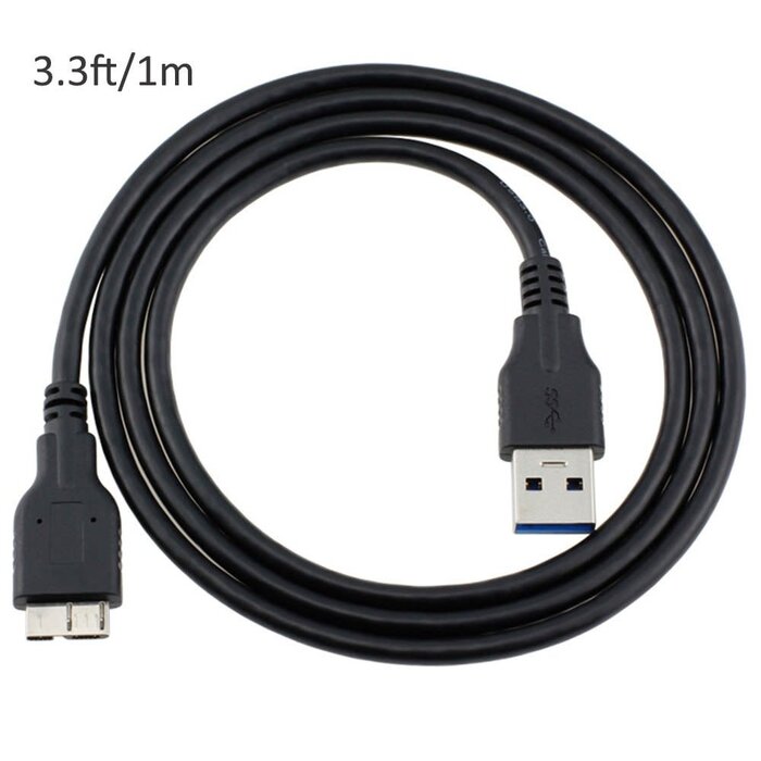 USB-A2MICRO-B-3FT - QCEs USB 3.0 Cable, USB 3.0 A Male to Micro B Cable 3.3FT Cord Compatible with WD My Passport and Elements Portable External Hard Drive, Toshiba, Seagate, Samsung Galaxy S5, Note 3