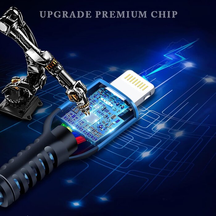 LIGHTNING-6FT - Haoano iPhone Charger, Long Braided Lightning Cables, Fast Charging Power Adapter Cargador Cords for iPhone 14/13/12 Pro Max/12Pro/11 Pro Max/SE/XS/XR/8/7/6S Plus, iPad mini Air Pod Color Wire