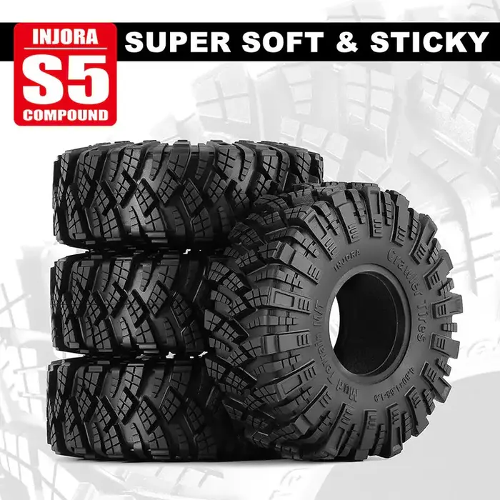 INJORA YQT-1912-S5 - INJORA 1/10 S5 Kraken Claw 1.9" 4.80" OD M/T Tires (4) (122x42mm)