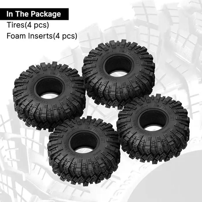 INJORA YQT-1912-S5 - INJORA 1/10 S5 Kraken Claw 1.9" 4.80" OD M/T Tires (4) (122x42mm)