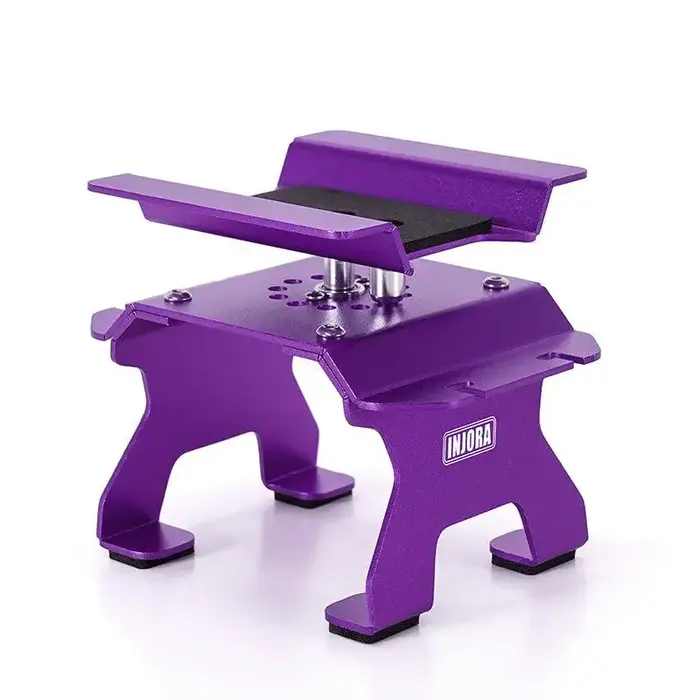 INJORA Tool-63PU - INJORA Aluminum RC Car Stand with Shock Holder for 1/24 1/18 RC Crawler, Purple