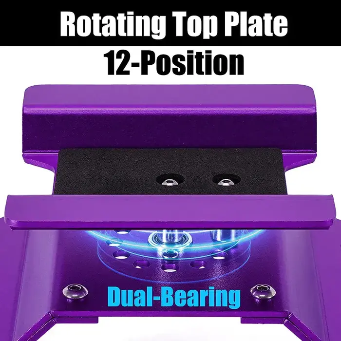 INJORA Tool-63PU - INJORA Aluminum RC Car Stand with Shock Holder for 1/24 1/18 RC Crawler, Purple