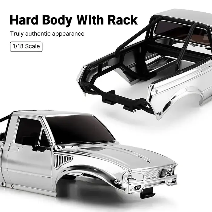 INJORA IR60-CH - INJORA IR60 Body for 1/18 TRX4M Defender Bronco, Silver