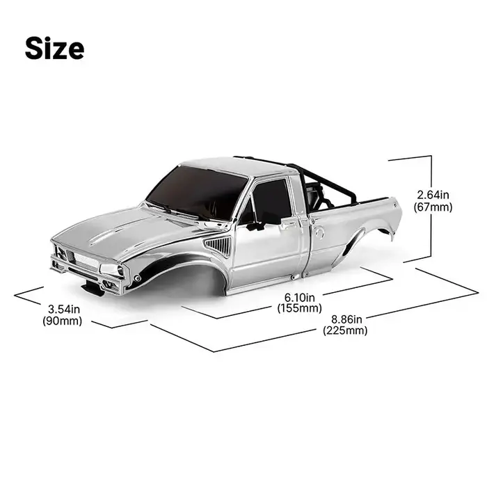 INJORA IR60-CH - INJORA IR60 Body for 1/18 TRX4M Defender Bronco, Silver