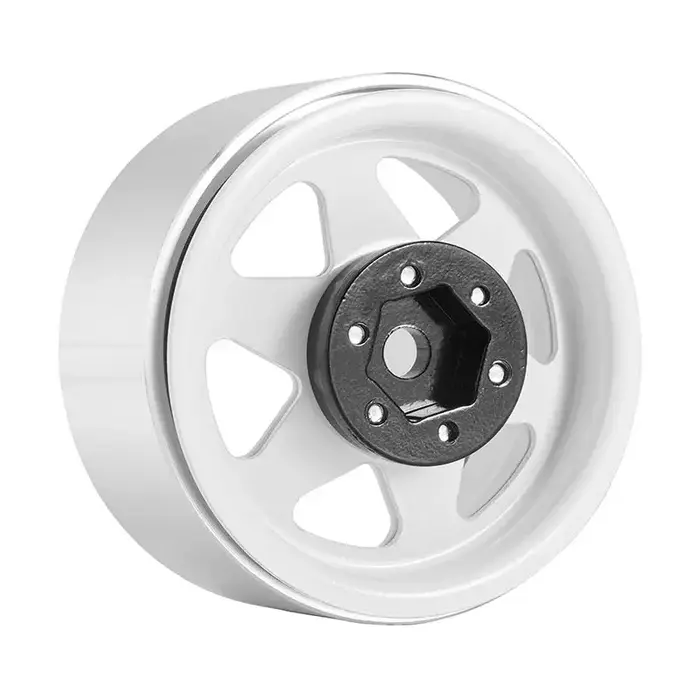INJORA YQW-1948WH - INJORA 1.9" Offset -8.9mm Deep Dish Stamped Beadlock Wheel Rims for 1/10 RC Crawlers (4) White