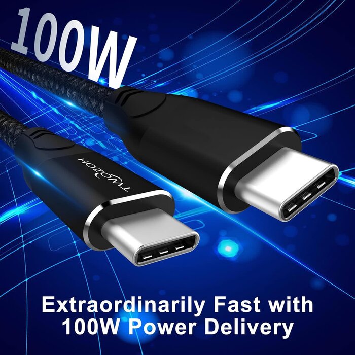 Twozoh USB C to USB C Cable 100W 3.3FT, UseBean USB 3.2 Gen 2X2 20Gbps Data Transfer Type-C Cable PD 100W Fast Charging, 4K Video Monitor Cord, for Thunderbolt 3/4 MacBook Pro, iPad Pro, Galaxy S21/S20