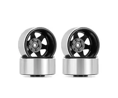 INJORA YQW-1948BK - INJORA 1.9" Offset -8.9mm Deep Dish Stamped Beadlock Wheel Rims for 1/10 RC Crawlers (4) Black