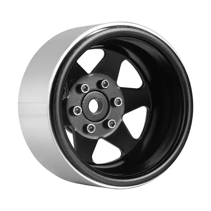 INJORA YQW-1948BK - INJORA 1.9" Offset -8.9mm Deep Dish Stamped Beadlock Wheel Rims for 1/10 RC Crawlers (4) Black