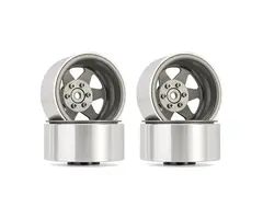 INJORA YQW-1948GL - INJORA 1.9" Offset -8.9mm Deep Dish Stamped Beadlock Wheel Rims for 1/10 RC Crawlers (4) Gray