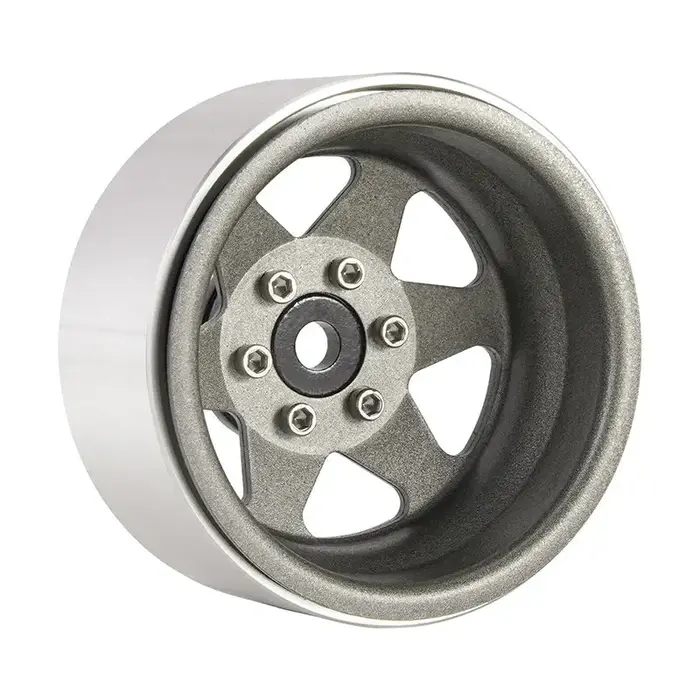 INJORA YQW-1948GL - INJORA 1.9" Offset -8.9mm Deep Dish Stamped Beadlock Wheel Rims for 1/10 RC Crawlers (4) Gray