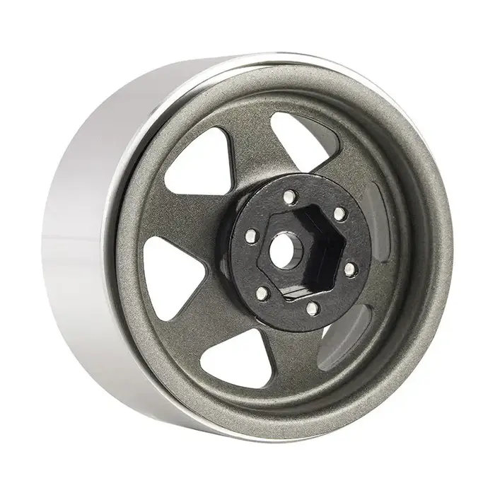 INJORA YQW-1948GL - INJORA 1.9" Offset -8.9mm Deep Dish Stamped Beadlock Wheel Rims for 1/10 RC Crawlers (4) Gray