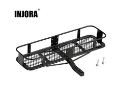 INJORA CRAW18376 - INJORA Metal Rear Bumper Back Hitch Carrier for 1/10 RC Crawler, Black