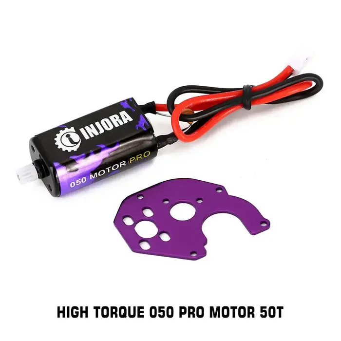 INJORA INM07-050PRO - INJORA 030 050 Brushed Motor with Mount Plate for Axial SCX24, Purple