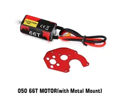 INJORA INM07-050 - INJORA 030 050 Brushed Motor with Mount Plate for Axial SCX24, Red