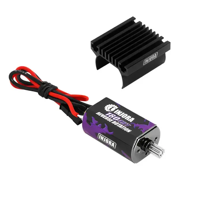 INJORA INM11-48T-90 - INJORA 180 PRO Brushed 48T Purple Motor with Steel Pinion and Heat Sink for 1/18 TRX4M