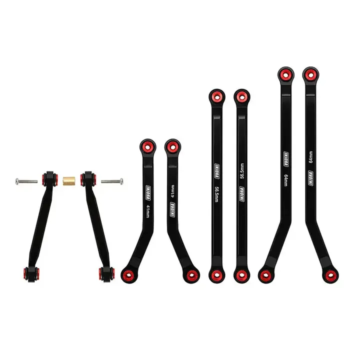 INJORA SCX24-187BK - INJORA Aluminum High Clearance 4 Links Set for 1/24 Axial SCX24 GX470, Black