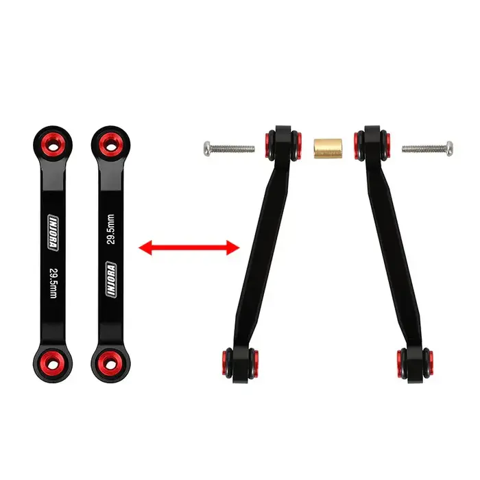 INJORA SCX24-187BK - INJORA Aluminum High Clearance 4 Links Set for 1/24 Axial SCX24 GX470, Black