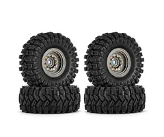 INJORA YQW-1008GL-1017 - INJORA 1.0" 58x24mm -2.65mm Offset Brass Wheel Set for Micro Crawlers, Gray