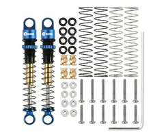 INJORA SCX24-27BL-2 - INJORA 43mm Aluminum Threaded Double Barrel Shocks Dampers for Axial SCX24, Blue