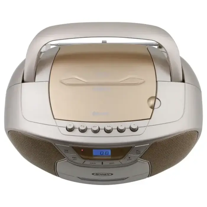 CD-590-C - JENSEN® CD-590 1-Watt Portable Stereo CD and Cassette Player/Recorder with AM/FM Radio and Bluetooth® (Champagne Gold)