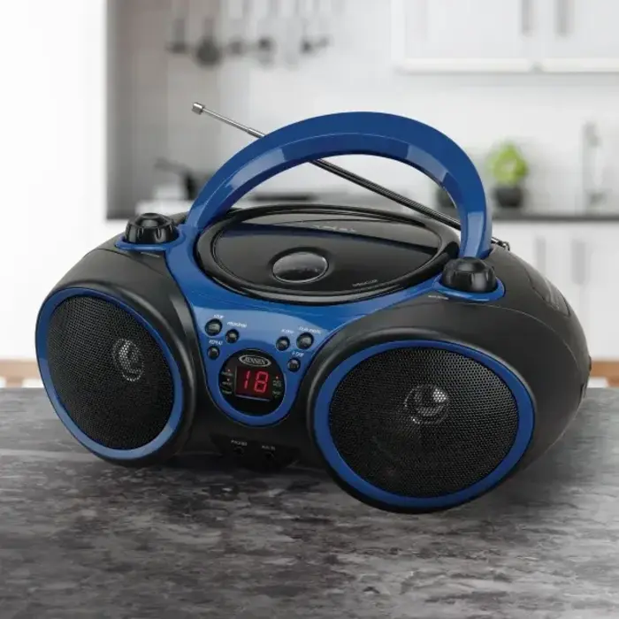 CD-490A-BB - JENSEN® Portable CD Player with AM/FM Stereo Radio, CD-490 (Blue/Black)