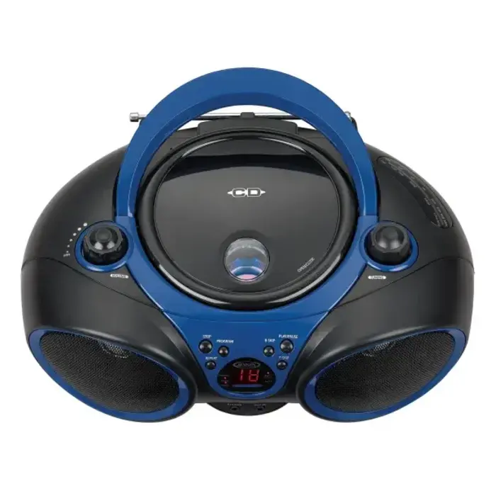 CD-490A-BB - JENSEN® Portable CD Player with AM/FM Stereo Radio, CD-490 (Blue/Black)