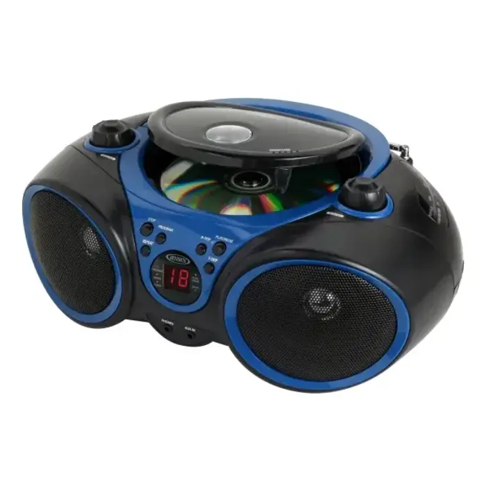 CD-490A-BB - JENSEN® Portable CD Player with AM/FM Stereo Radio, CD-490 (Blue/Black)