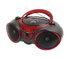 CD-490 - JENSEN® Portable CD Player with AM/FM Stereo Radio, CD-490 (Black/Red)