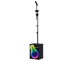KP-500 - Dolphin® Audio 20-Watt-RMS KaraokeBox 500 VocalPro Portable Bluetooth® Karaoke and PA Speaker Kit with Lights, Wired Mic, and Mic Stand