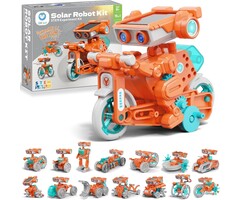 SOLAR-BOT - Sillbird Solar Robot Building Kit STEM Gift for Boys Aged 8-14, 15-in-1 DIY Science Educational Robotic Set, Solar or Battery Powered Toy for Kids Birthday with 212 Pieces