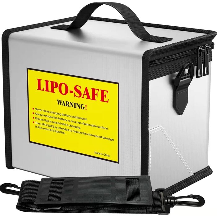 COLCASE-LIPO-BAG - COLCASE Fireproof Explosionproof Lipo Safe Bag for Lipo Battery Storage and Charging, Large Space Highly Sturdy Double Zipper Lipo Battery Guard (8.46x5.7x6.5 in)