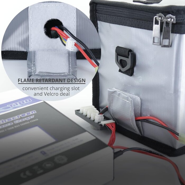 TNRGY-LPO-BAG-LG - Tenergy Fire Retardant Lipo Zipper Bag for Charging and Storing Lipo Battery Packs, 8.5 x 6.5 x 5.7inch | Lipo Battery Packs, for Charging and Storing, Lipo