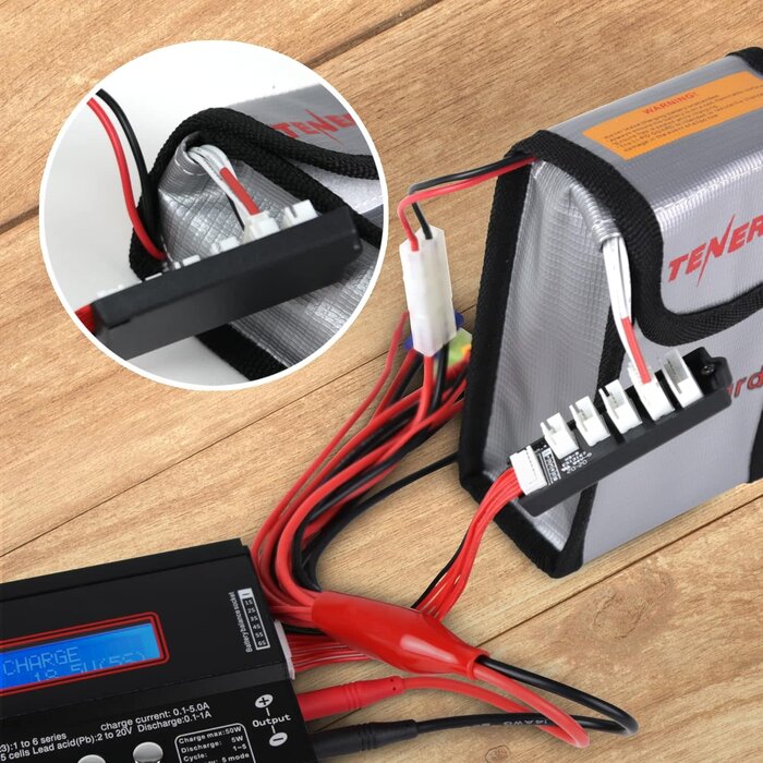 TNRGY-LIPO-BAG-SM-2PK - Tenergy 2 Pack, Fire Retardant Lipo Bags, Battery Bags for Charging and Storage, 5.5x3.5x2 inches Each