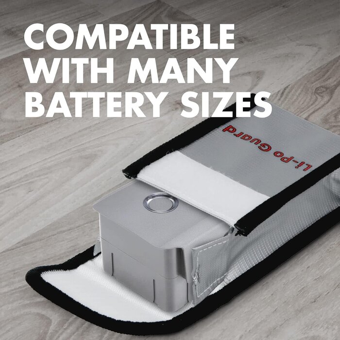 TNRGY-LIPO-BAG-SM-2PK - Tenergy 2 Pack, Fire Retardant Lipo Bags, Battery Bags for Charging and Storage, 5.5x3.5x2 inches Each