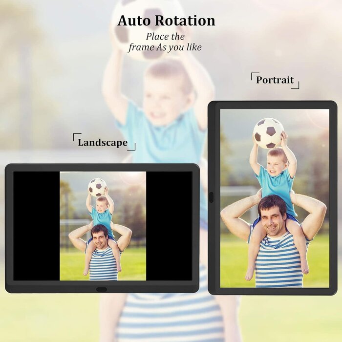 P100 - Atatat 10 inch Digital Photo Frame, Digital Picture Frame with Adjustable Brightness, Support Sleep Mode Photo Deletion,1080P Video, Slideshow, Black