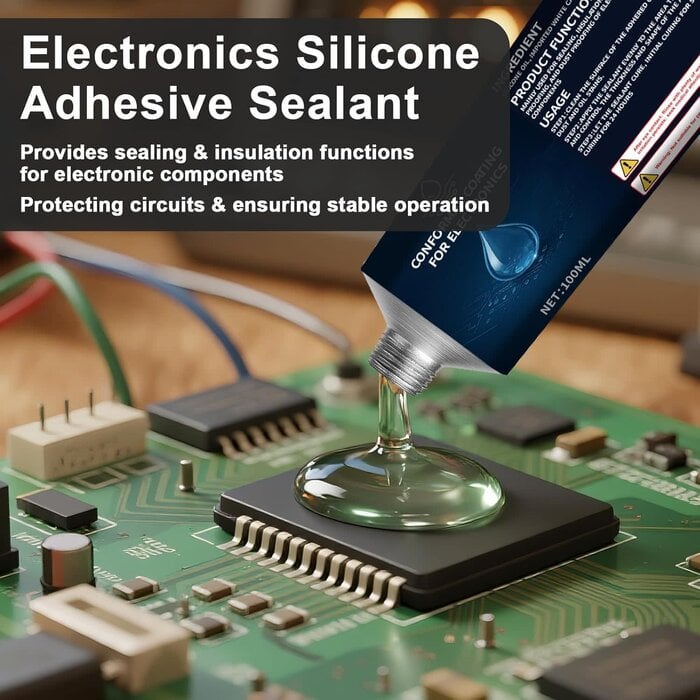 CONFORMAL-SILICONE - 1DFAUL 100ml Conformal Coating for Electronics, Silicone Conformal Coating Insulating Sealant, Waterproof, Dust& Moisture Resistant, for Reliable Electronic Components Protection