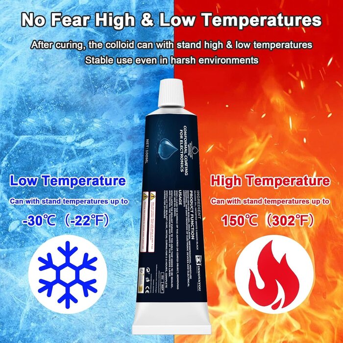 CONFORMAL-SILICONE - 1DFAUL 100ml Conformal Coating for Electronics, Silicone Conformal Coating Insulating Sealant, Waterproof, Dust& Moisture Resistant, for Reliable Electronic Components Protection